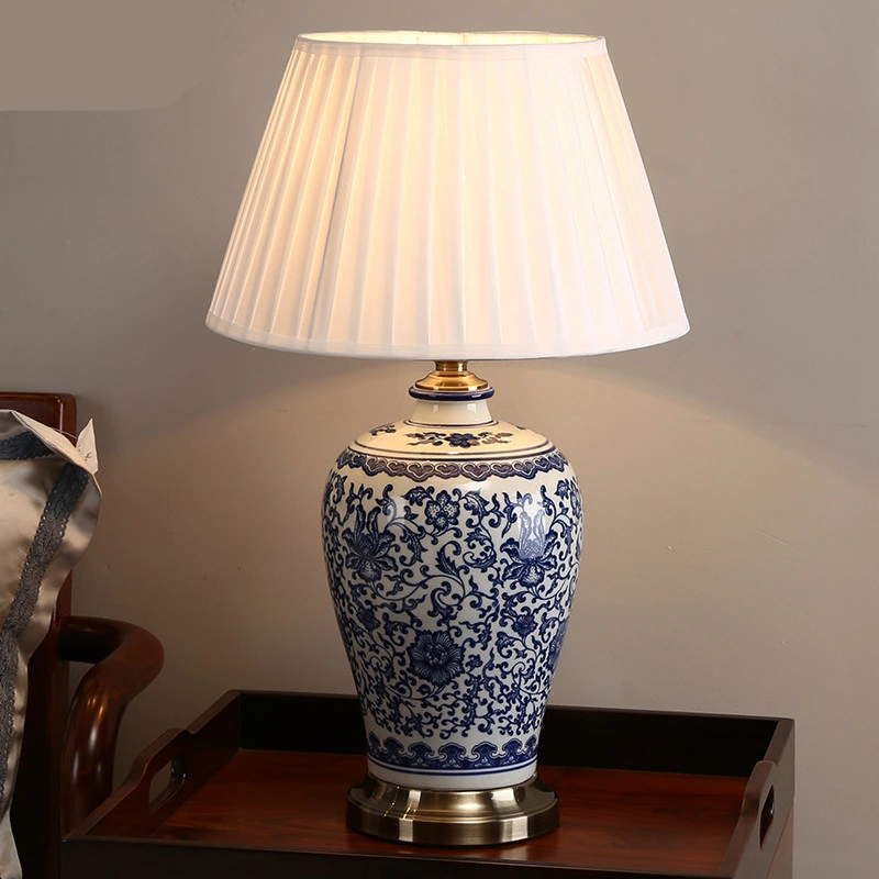 Ceramic Dimmer LED Table Lamp Chinese Porcelain Foyer Porcelain Table Lamp (WH-MTB-111)