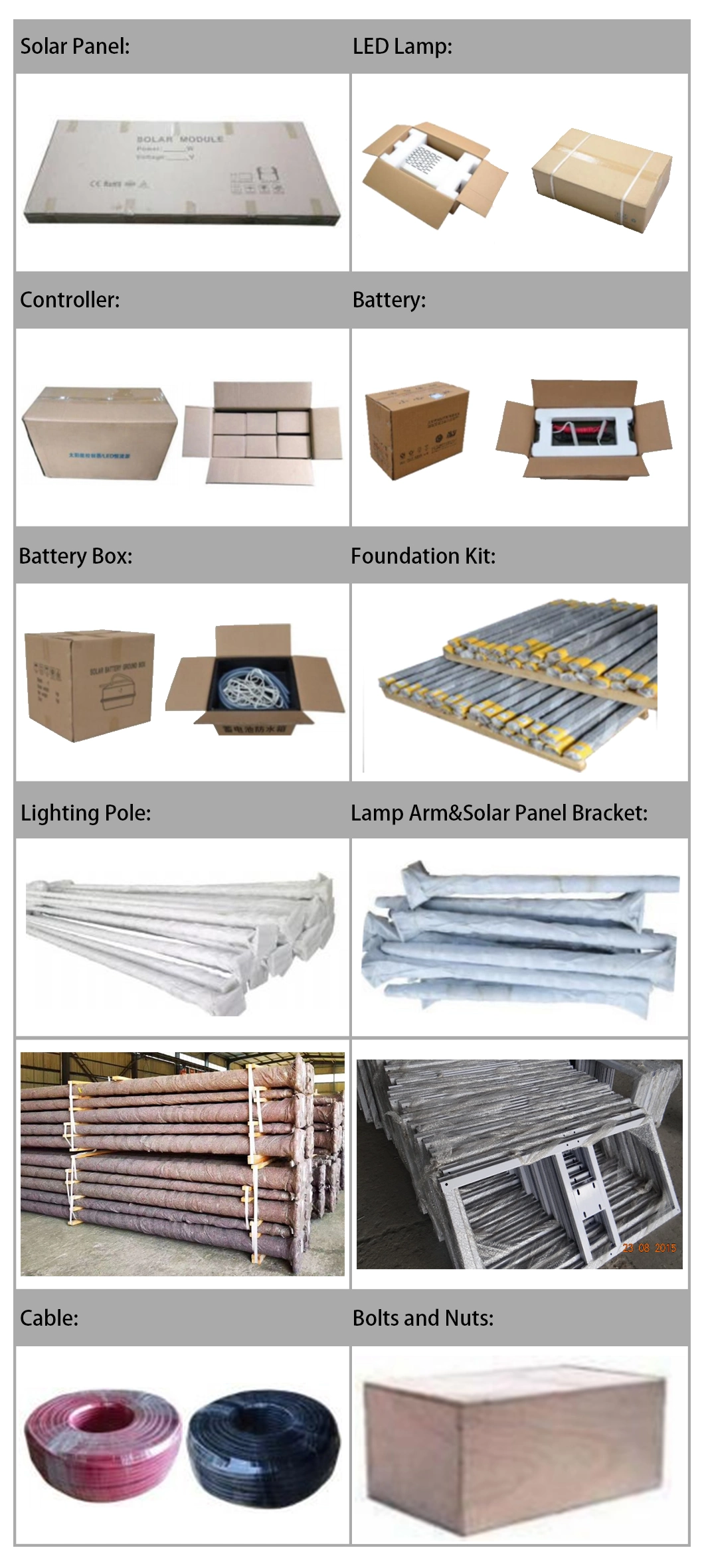 30W 60W 80W Outdoor Lighting Plan MPPT Controller 120W Solar Panel Solar Street Lamp