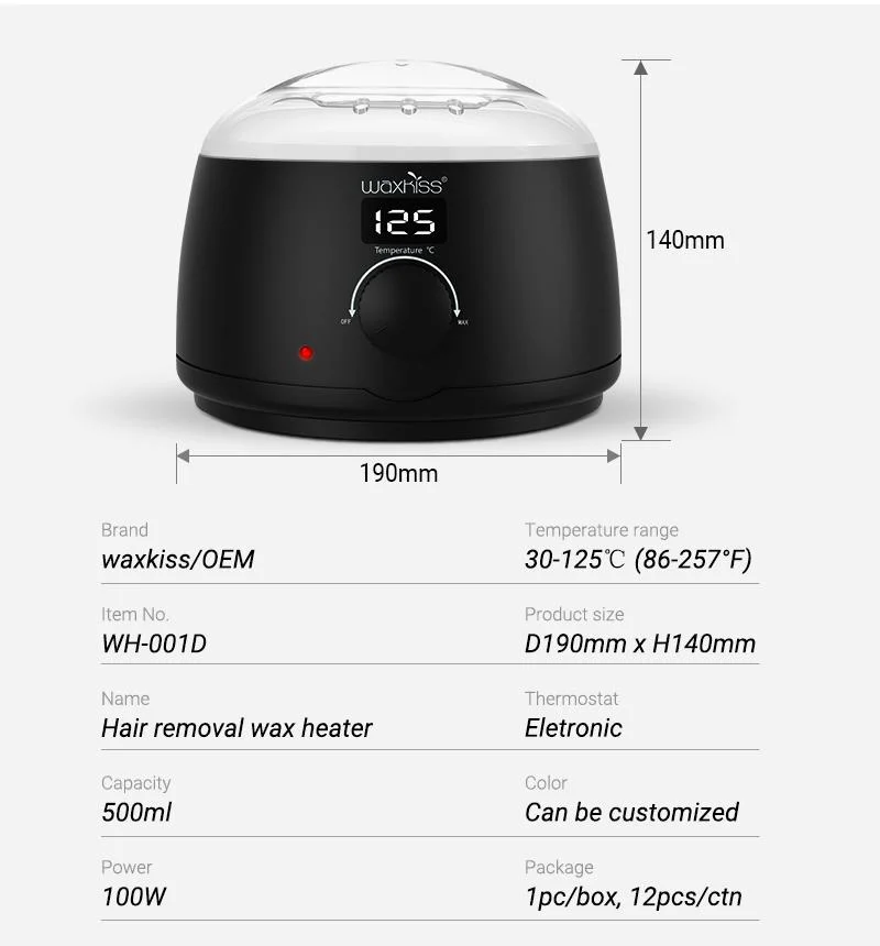 Customize Logo Electric 500cc Wax Warmer for Removing Hair