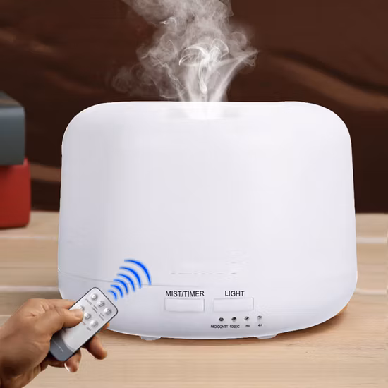 Humidificateur d'air à ultrasons à filtre en céramique avec buse de brume fraîche à 360 ° avec diffuseur d'arômes d'huiles essentielles d'aromathérapie pour la maison et le bureau