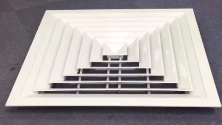 Diffuseur d'air d'alimentation de plafond carré en aluminium de retour d'air HVAC avec amortisseur à lame opposée